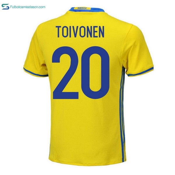 Camiseta Sweden 1ª Toivonen 2018 Amarillo
